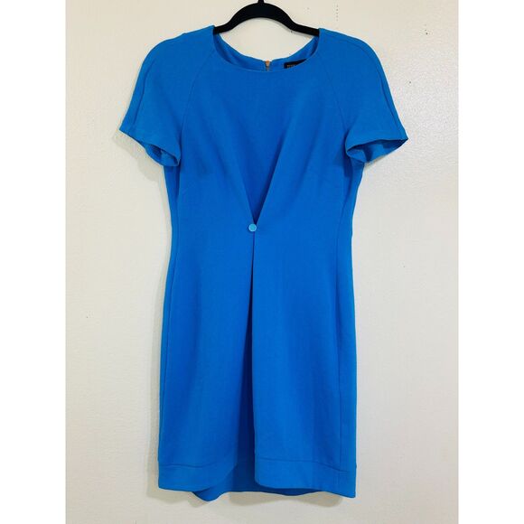 TopShop Women's Royal Blue Shift Dress Size 6 Lined Back Zipper - Picture 1 of 3